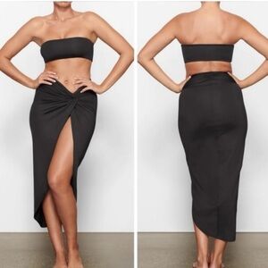 Skim swim sarong skirt black large